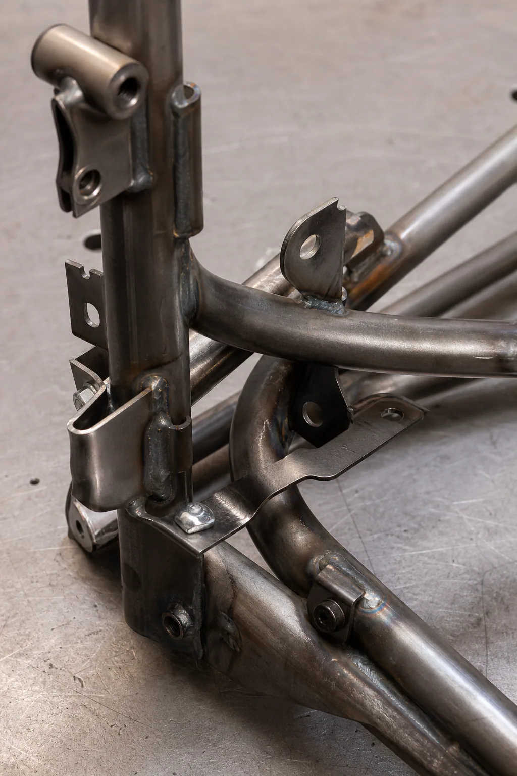 Dettaglio di un supporto metallico per applicazione automotive
