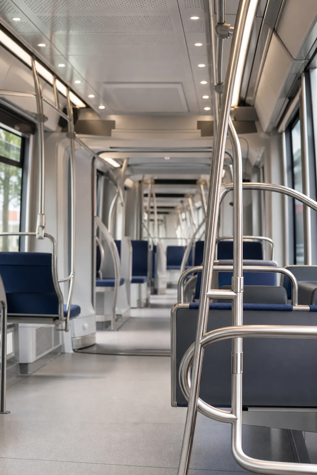Componenti metallici e corrimano tubolari per bus e treni