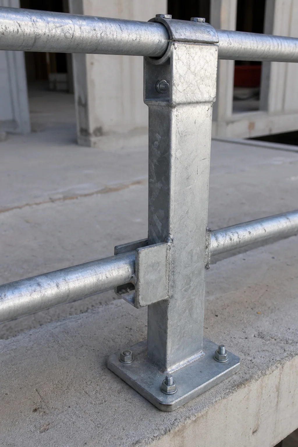 Dettaglio di un componente metallico strutturale per edilizia
