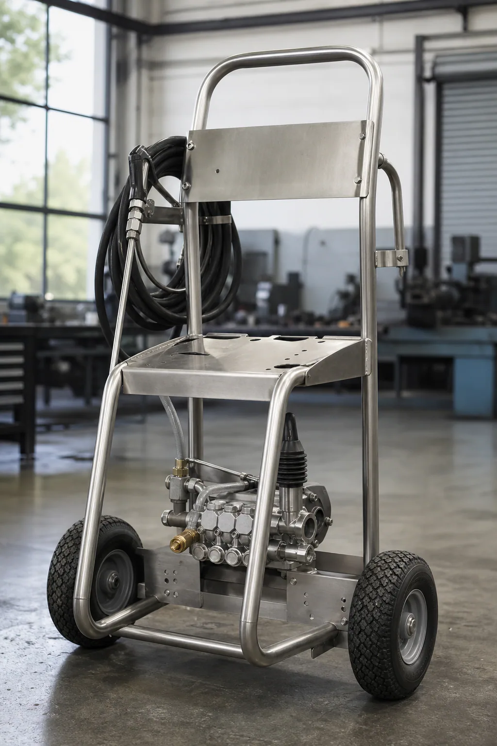 Telaio tubolare e componenti metallici per idropulitrice professionale